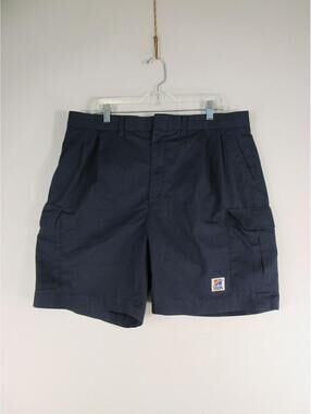 Riverside Shorts Mens 36 Navy Cargo Pleated Waist 36 Side Flap Pocket Work